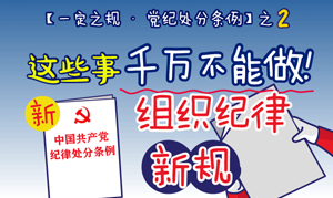 【一定之規(guī)·黨紀處分條例】 這些事千萬不能做！組織紀律新規(guī)