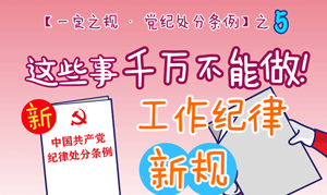 【一定之規(guī)·黨紀處分條例】 這些事千萬不能做！工作紀律新規(guī)