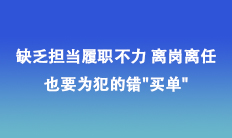 缺乏擔(dān)當(dāng)履職不力 離崗離任也要為犯的錯買單