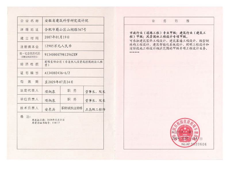 甲級資質(zhì)副本